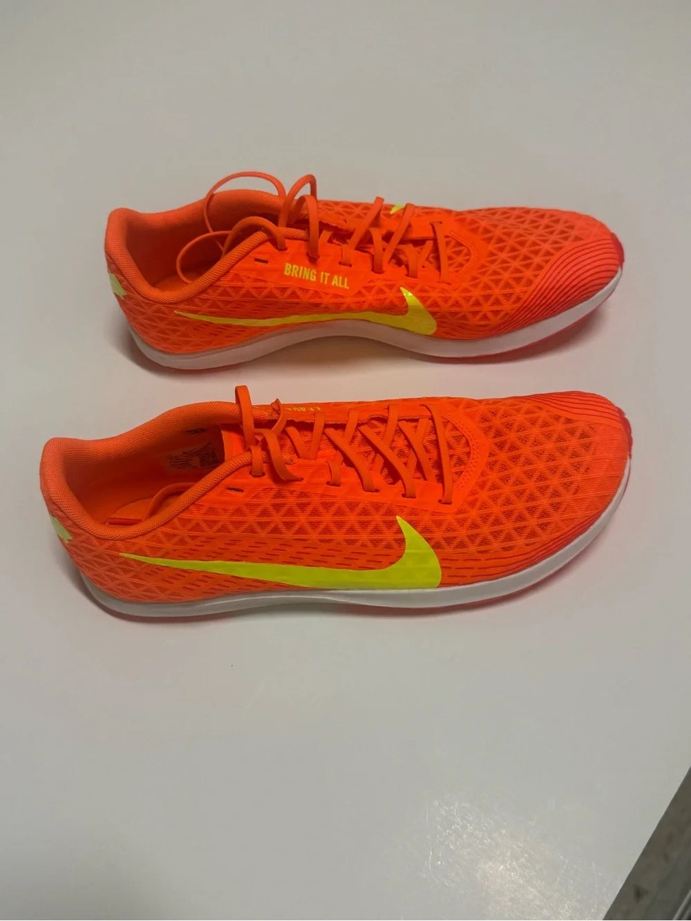 Nike Zoom Rival XC 5 MENS Total Orange Volt track shoes No Cleats Size 12 NWOB